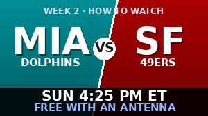 Miami Dolphins vs San Francisco 49ers: how to watch and stream
